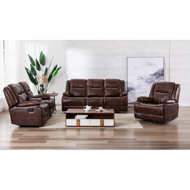 Darby Home Co Additri 2 Piece Leather Reclining Living Room Set